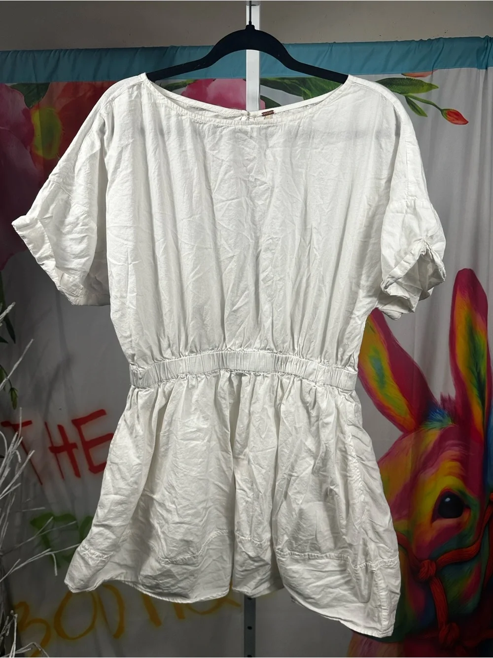 181. Free People White cotton poplin Mini Dress - Picture 2 of 6